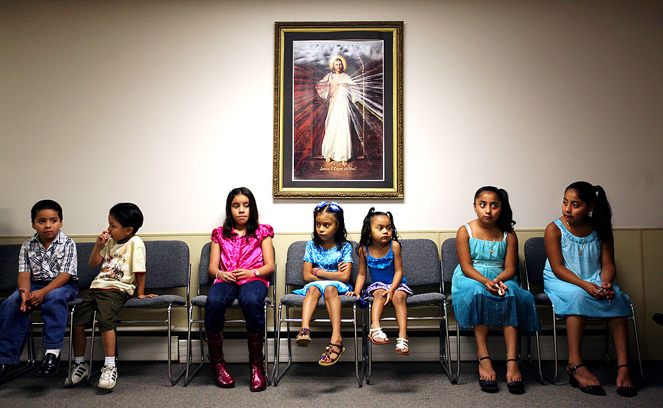Children gather
