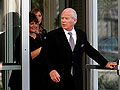 Leaving the courthouse