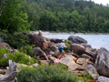 Walking on the rocks