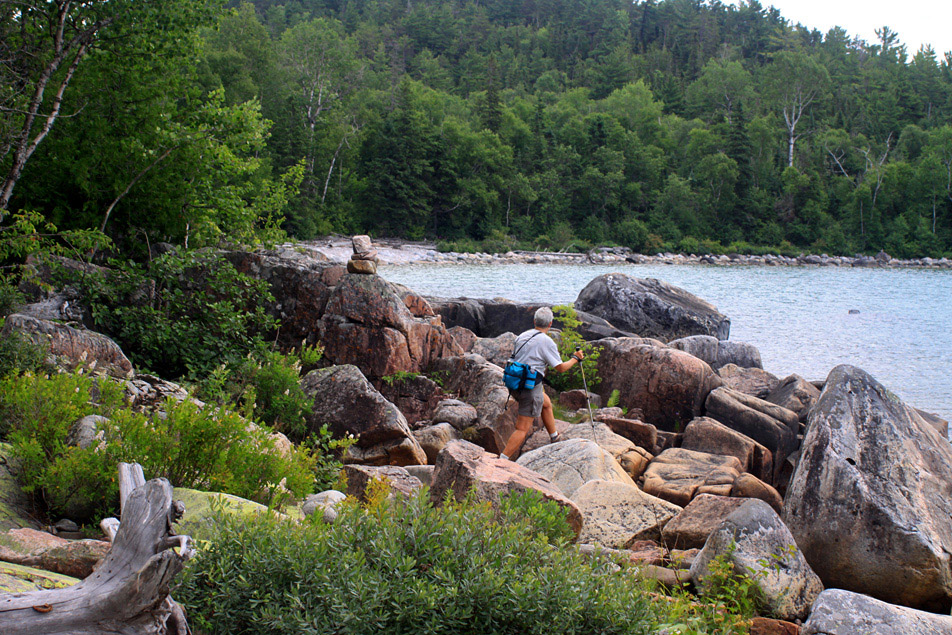 Walking on the rocks