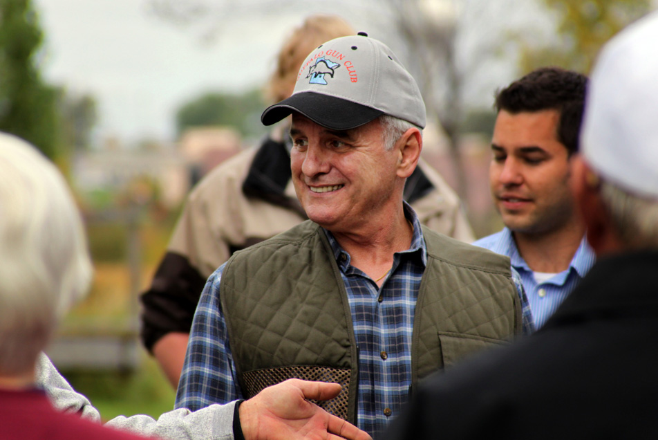 Talking with supporters