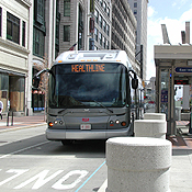 The HealthLine rapid transit bus in Cleveland. 