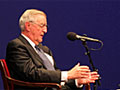 Walter Mondale talks with Garrison Keillor