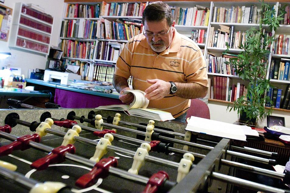 Lonnie Gay researches a Bible passage