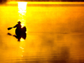 Solo paddler