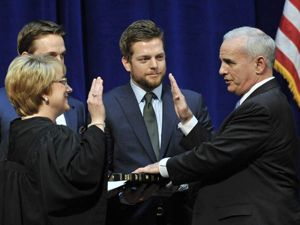 minnesota governor mark dayton. Mark Dayton, right, takes the