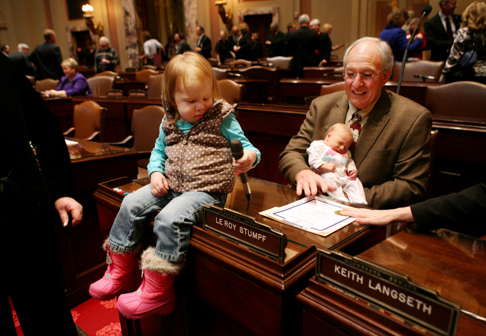 Sen. LeRoy Stumpf and granddaughters