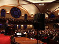 David Brooks speaking at Westminster Church.