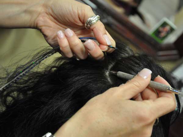 feather hair extensions kit. a feather hair extension