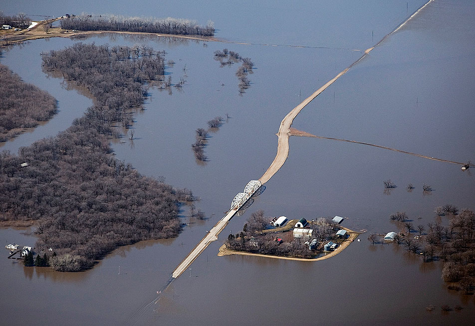 Photos Red River flooding from the air Minnesota Public Radio News