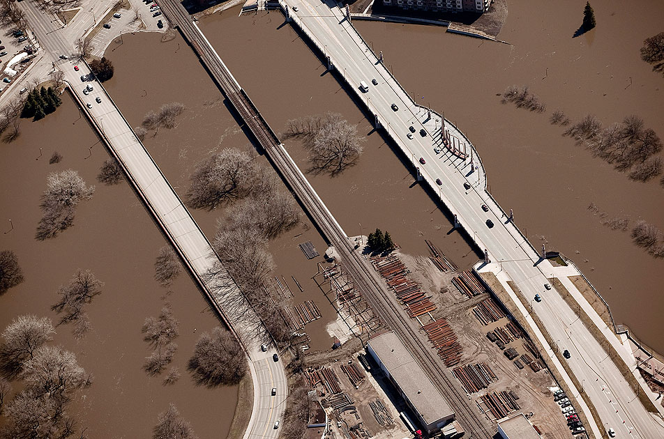 Flood aerial - Main Avenue & Center Avenue