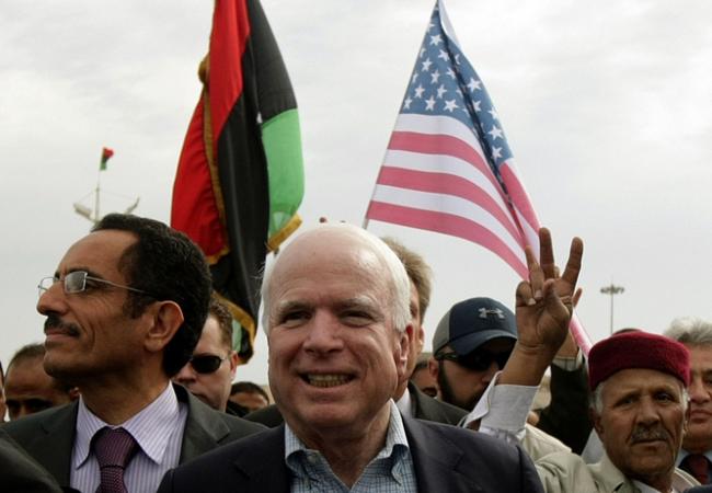 john mccain gaddafi. John McCain (R-AZ) in Benghazi