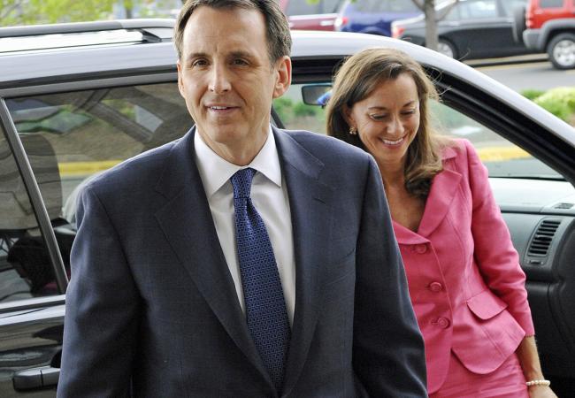 Former Minnesota Gov. Tim Pawlenty arrives with his wife Mary for a fundraising dinner in a file photo from Wednesday, May 18, 2011 in Minneapolis.