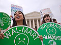 Demonstrators gather outside the Supreme Court in