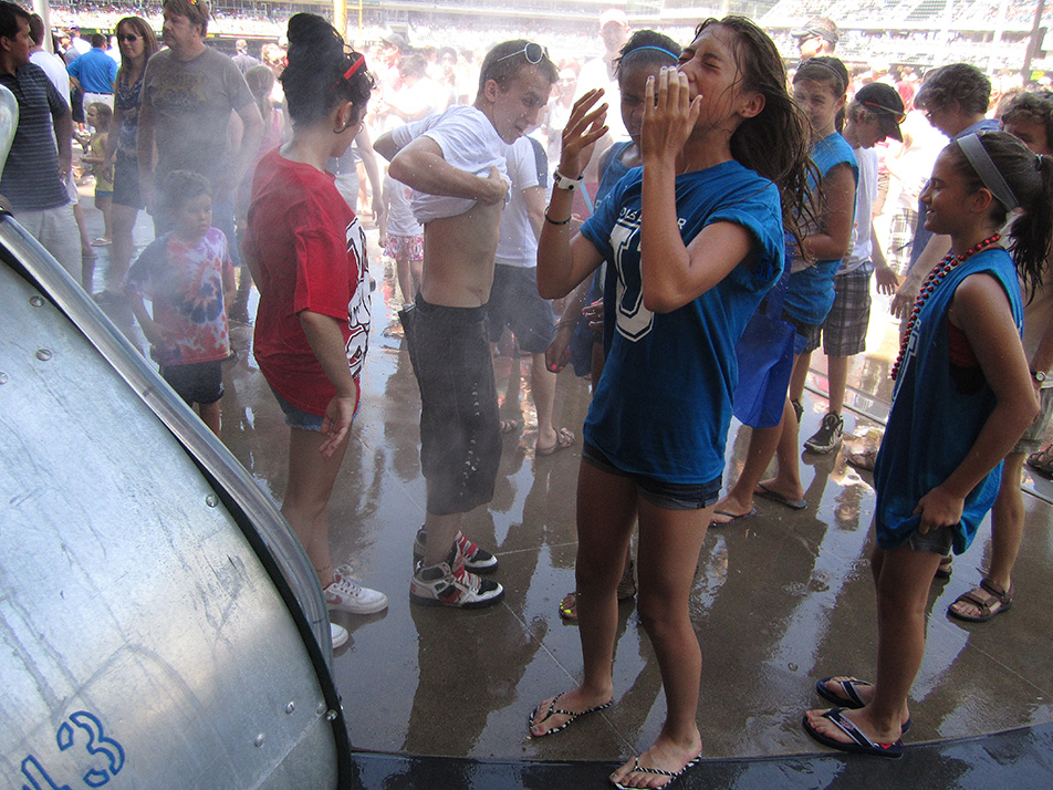 Cooling off at Target Field