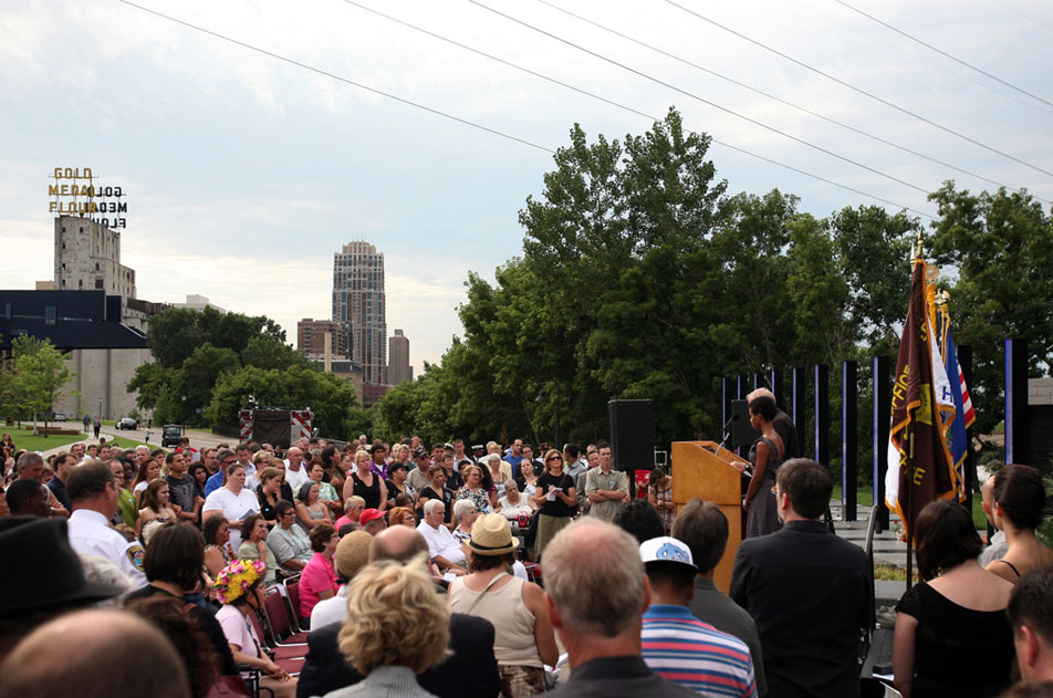 Large crowd gathers