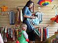 Shopping with her daughter