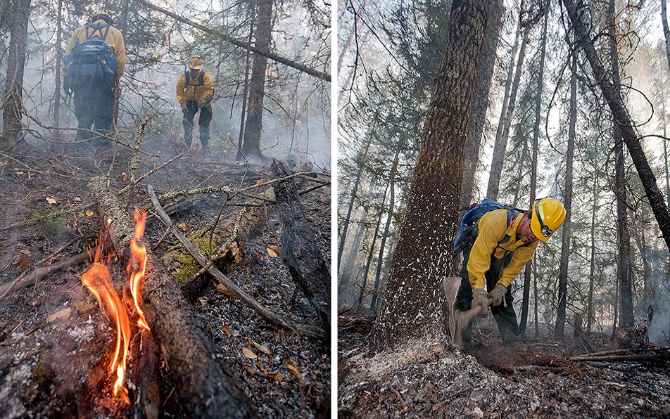 Firefighters at work