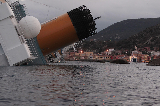 capsized ship