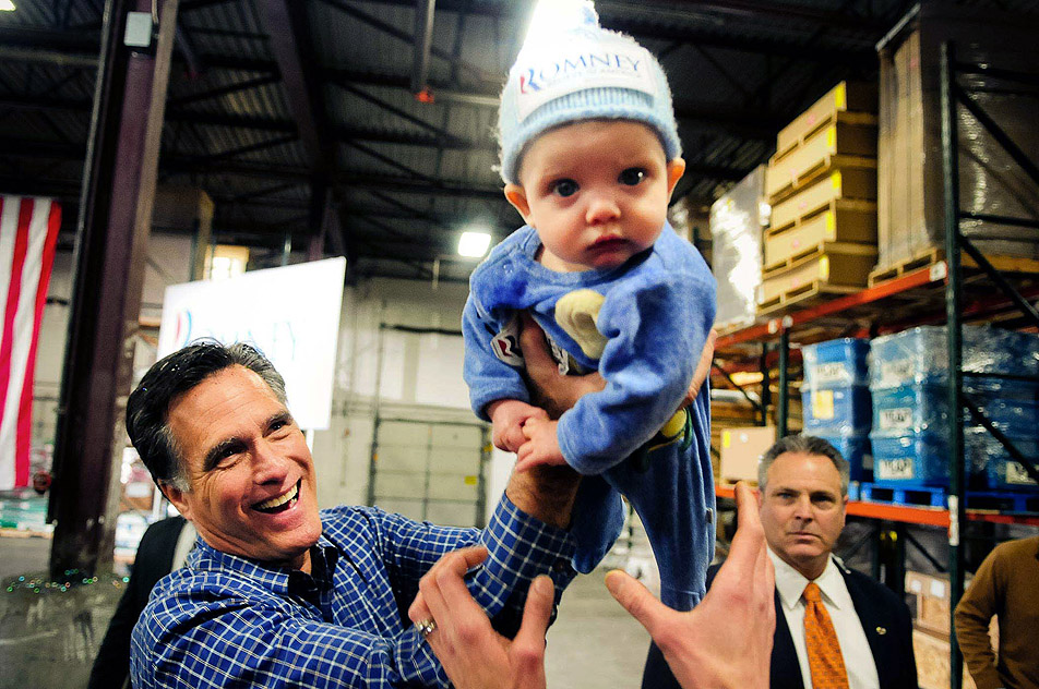 Romney passes off child