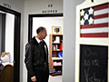 Navy-themed office