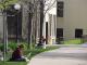Student reads outside the ag school
