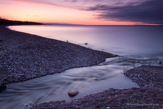 The Kadunce River at sunrise. Although this year's spring runoff was minor, it still caused the rivers to flow. Usually, there's a rock bar at the mouth of this river.