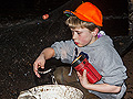Brock House with a bucket of smelt