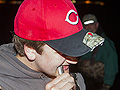 Andrew Franks bites the head off a smelt