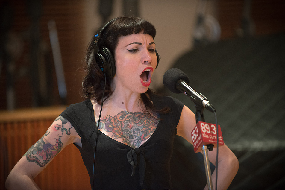Tea Simpson of L'Assassins performs in The Current studios.