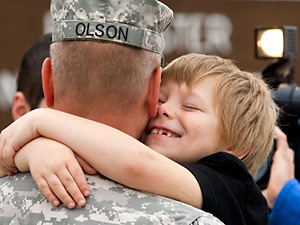 Hugging father