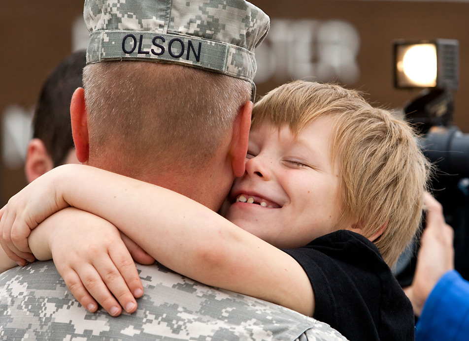 Hugging father