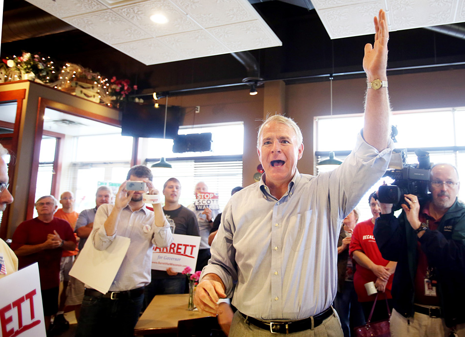 Barrett greets supporters