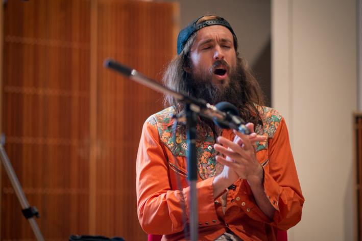 Members of Edward Sharpe and the Magnetic Zeros perform in The Current studio. Members of Edward Sharpe and the Magnetic Zeros perform in The Current studio.