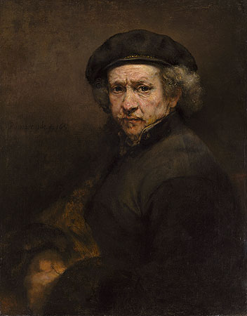 Rembrandt painted this self-portrait after he went bankrupt. He looks care-worn but unbroken.