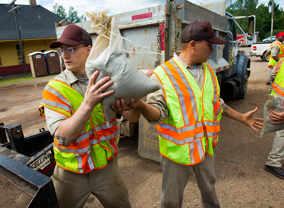 Moving sandbags