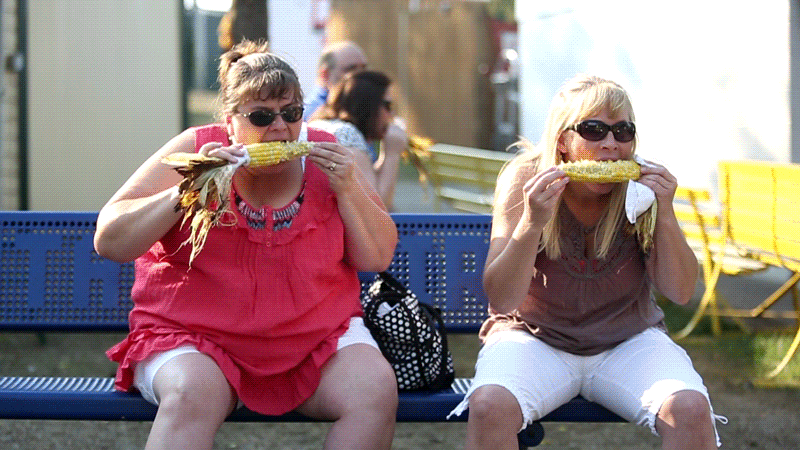 Eating corn