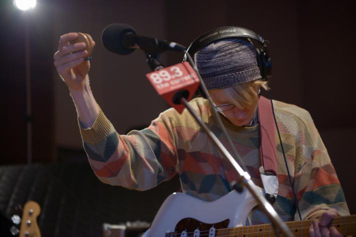 Guitarist Gwil Sainsbury of Alt-J in The Current studio. Guitarist Gwil Sainsbury of Alt-J in The Current studio.