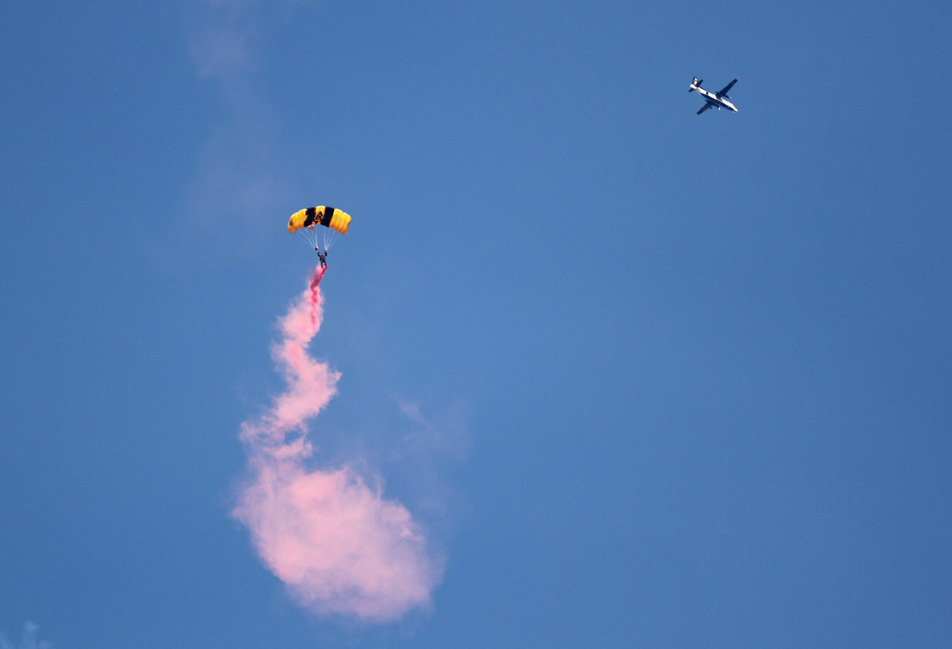 Jumping from plane