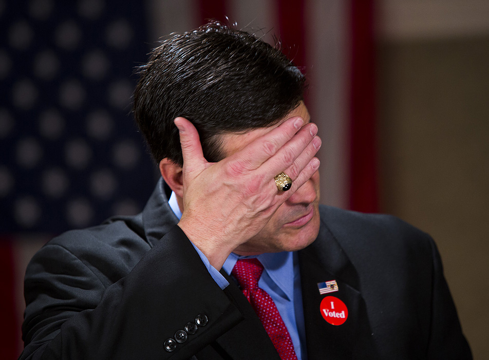 Cravaack wipes sweat from his forehead