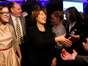 Klobuchar greets supporters