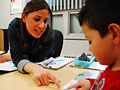 Teacher with student