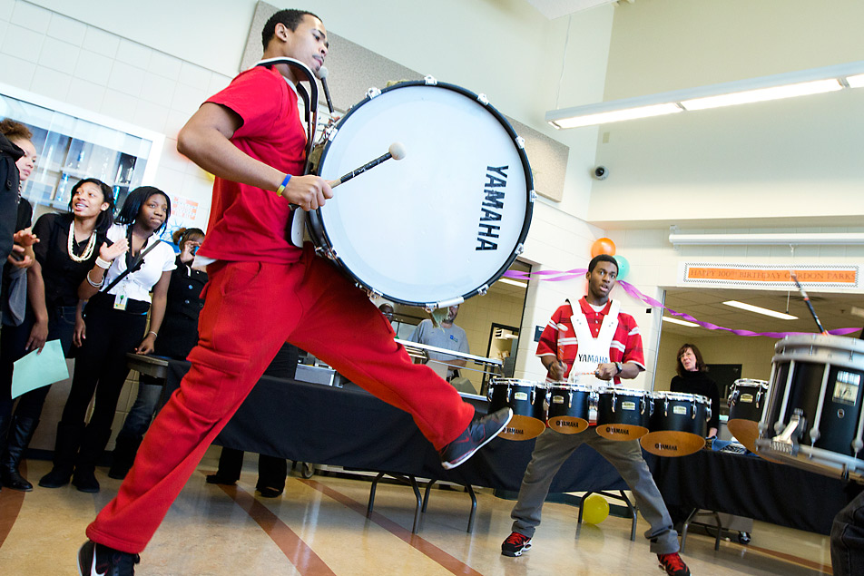 Drumline performs