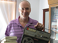 Russell Jones and his vintage tape recorder
