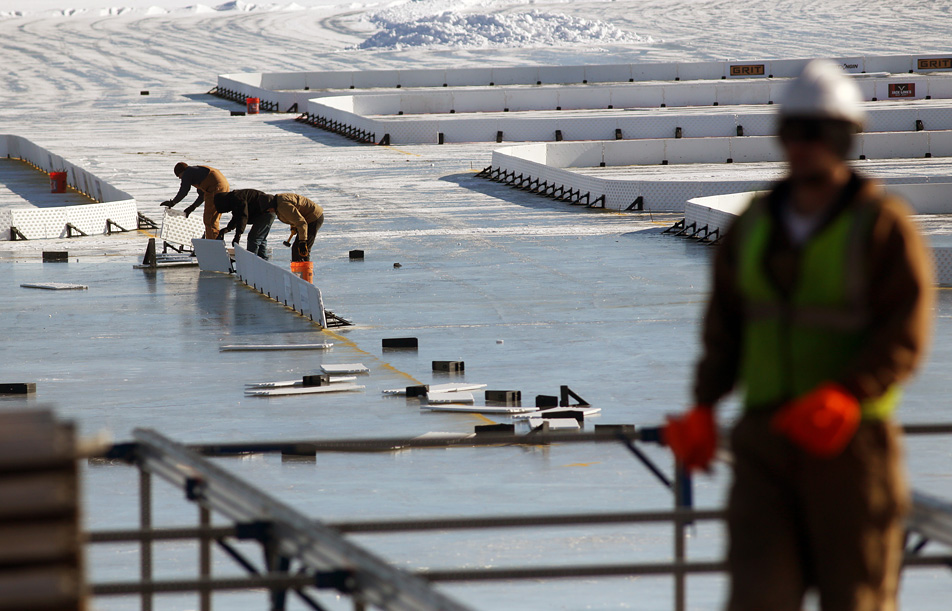 Preparing for pond hockey