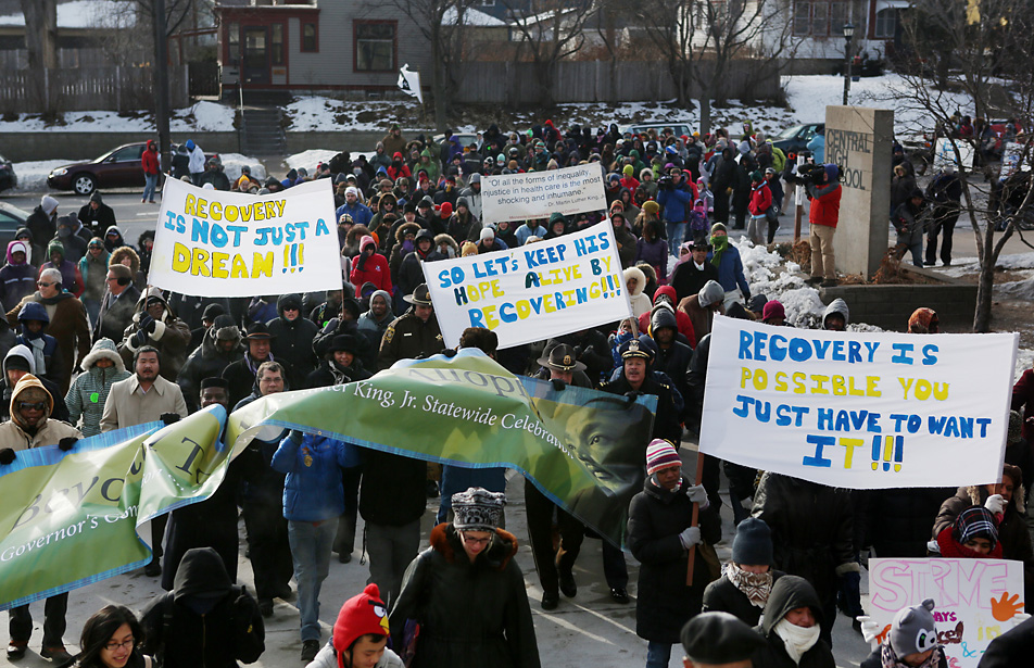 Marching at Central High School
