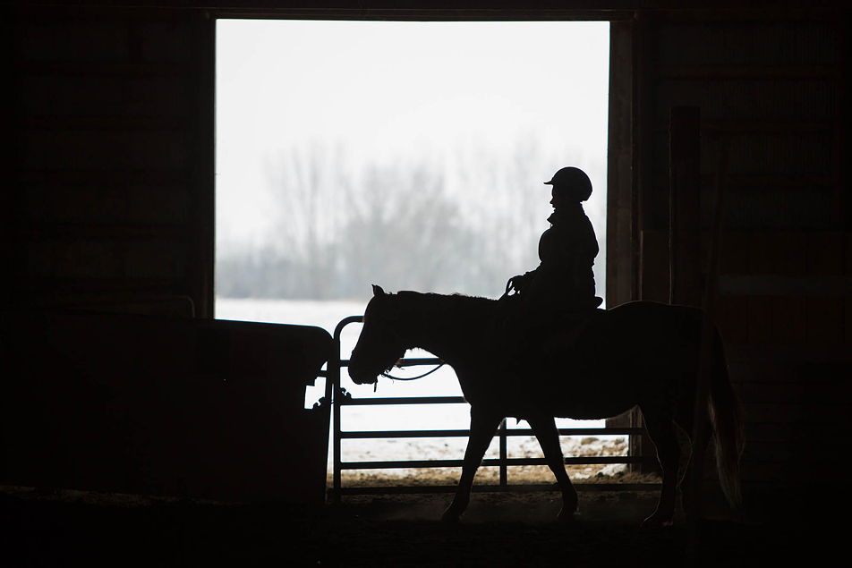 Riding horses