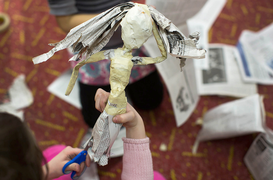 Angela Olson's students make puppets