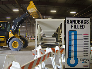 Loading sand