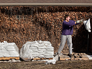 Throwing sandbags